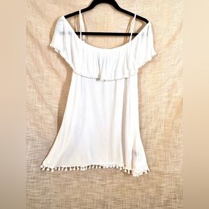 Angie white off the shoulder dress.